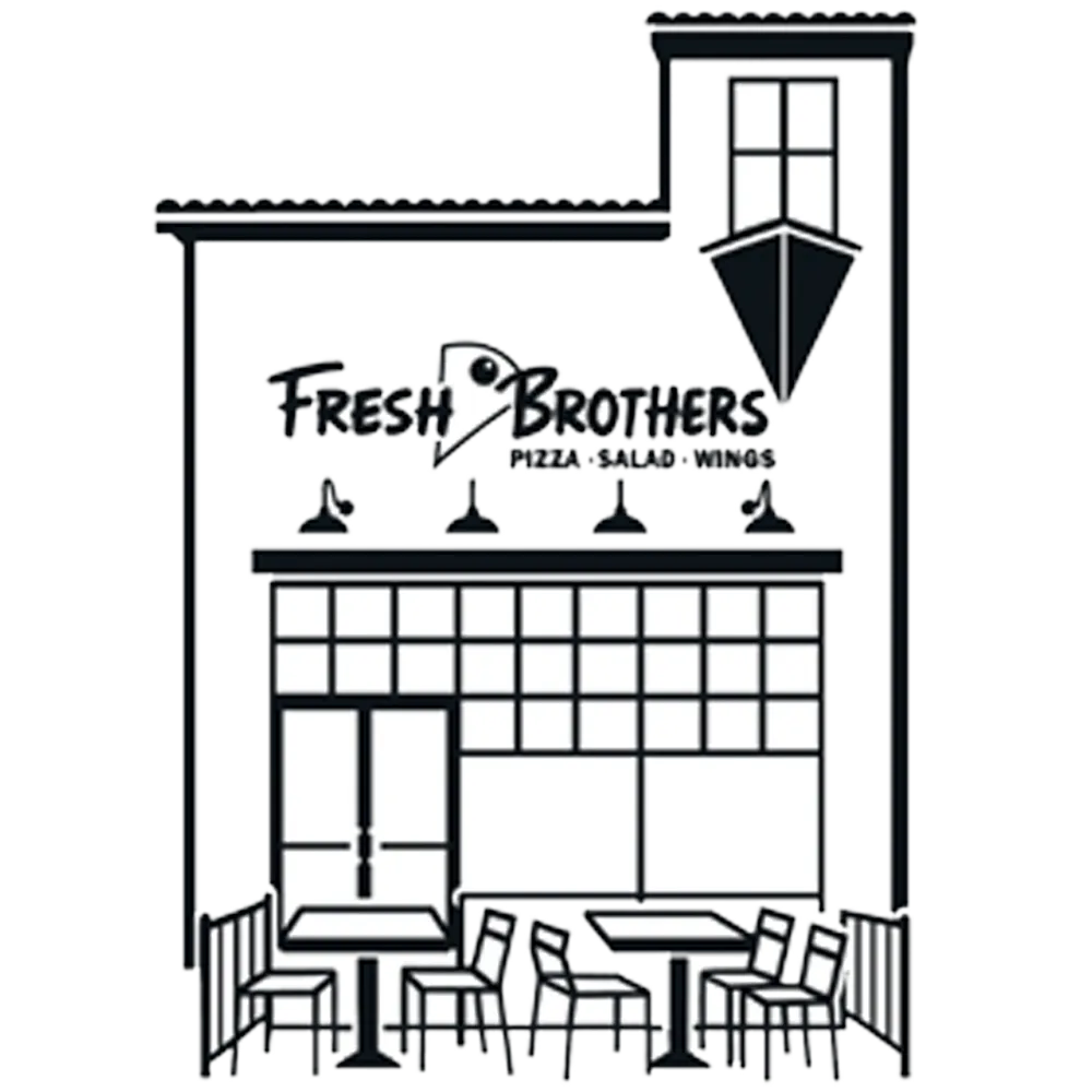 Illustration of the Fresh Brothers Northridge storefront